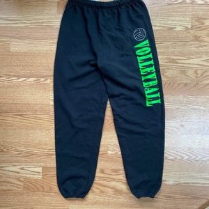 Black cotton volleyball sweatpants